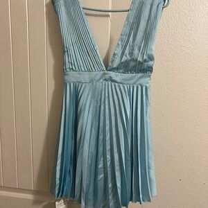 Abercrombie & Fitch Light Blue Pleated Dress